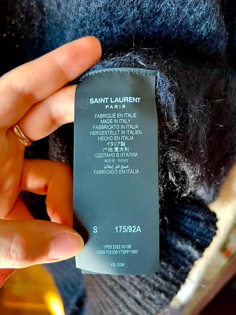 Saint Laurent Paris saint laurent 22fw black white sweater Size US S / EU 44-46 / 1 - 4 Thumbnail