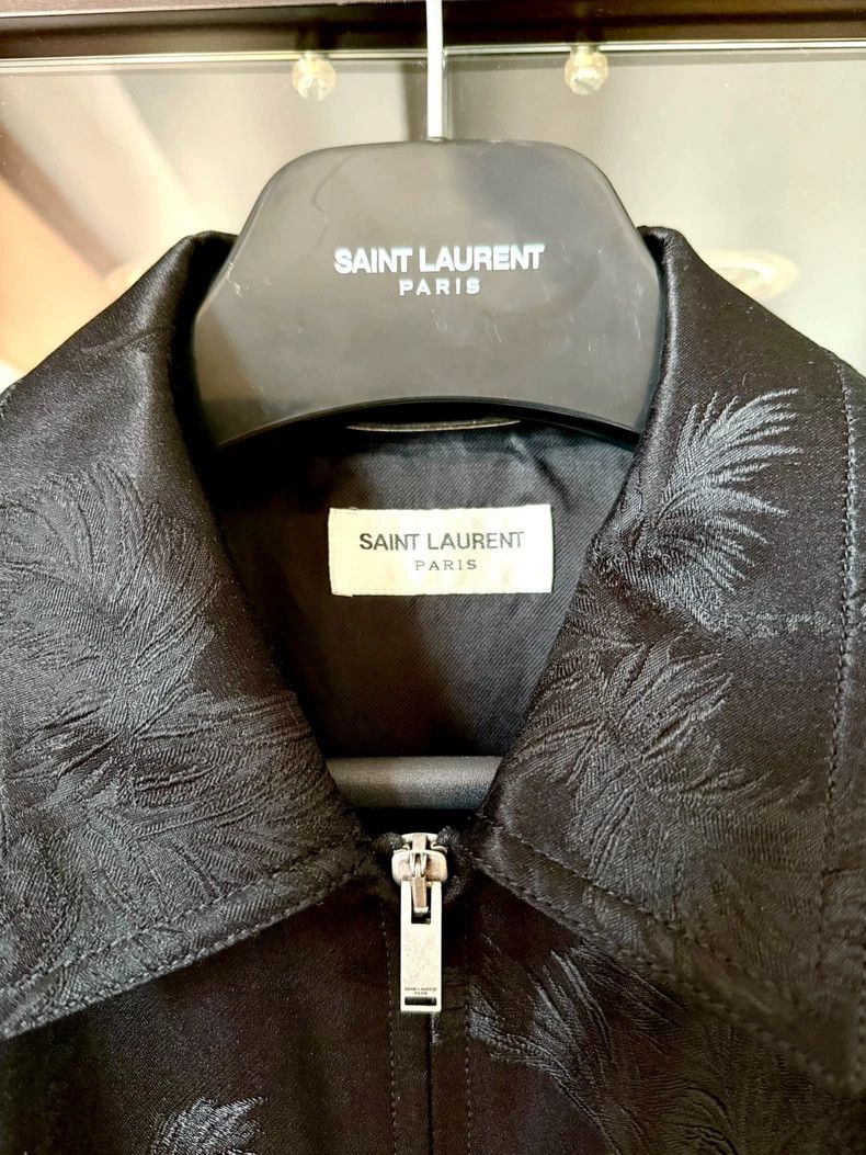 Saint Laurent Paris saint laurent black silk palm jacket Size US S / EU 44-46 / 1 - 3 Thumbnail