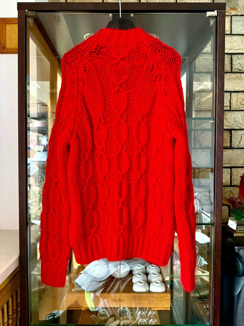 Saint Laurent Paris saint laurent red cable knit sweater Size US S / EU 44-46 / 1 - 4 Thumbnail