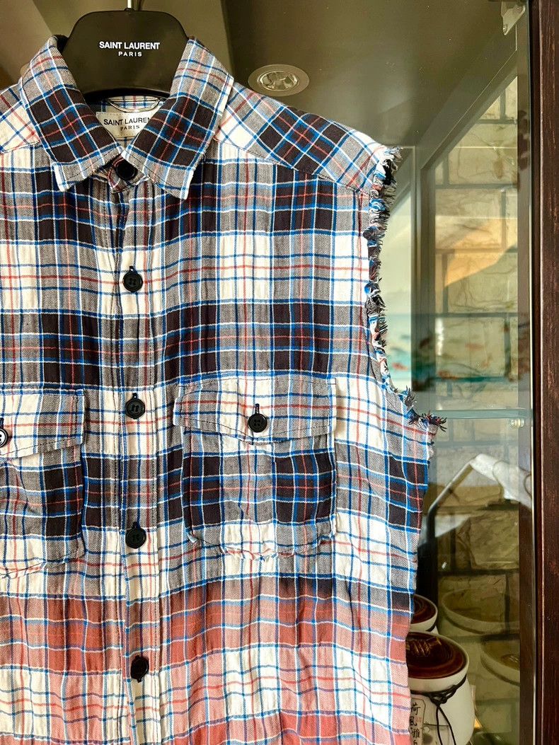 Saint Laurent Paris saint laurent gradient plaid sleeveless shirt Size US XS / EU 42 / 0 - 2 Thumbnail