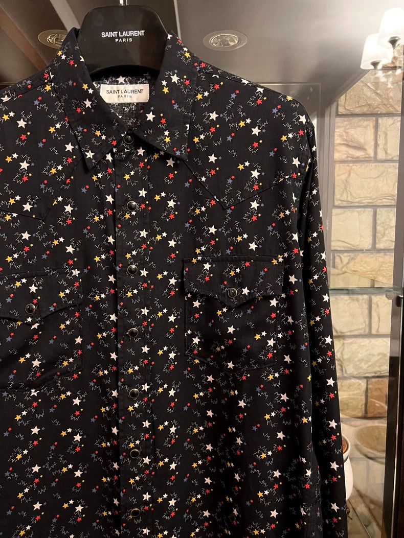 Saint Laurent Paris saint laurent black star print shirt Size US S / EU 44-46 / 1 - 2 Thumbnail