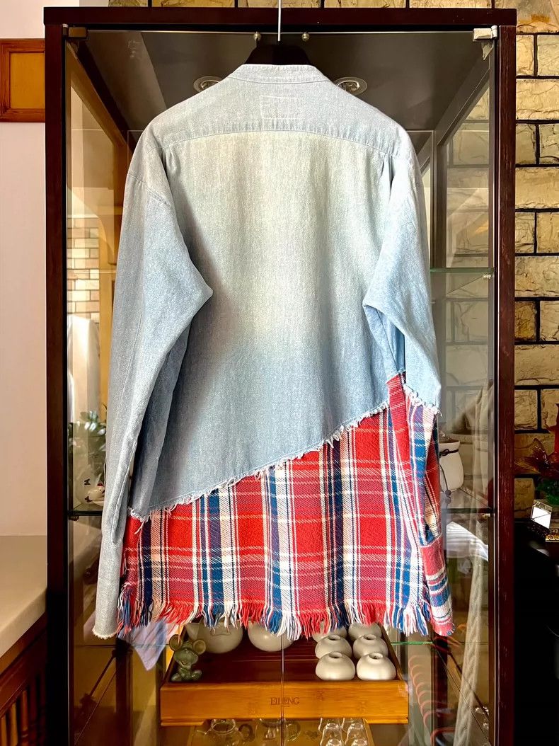 Greg Lauren Greg Lauren Blue Orange Denim Shirt Size US S / EU 44-46 / 1 - 4 Thumbnail