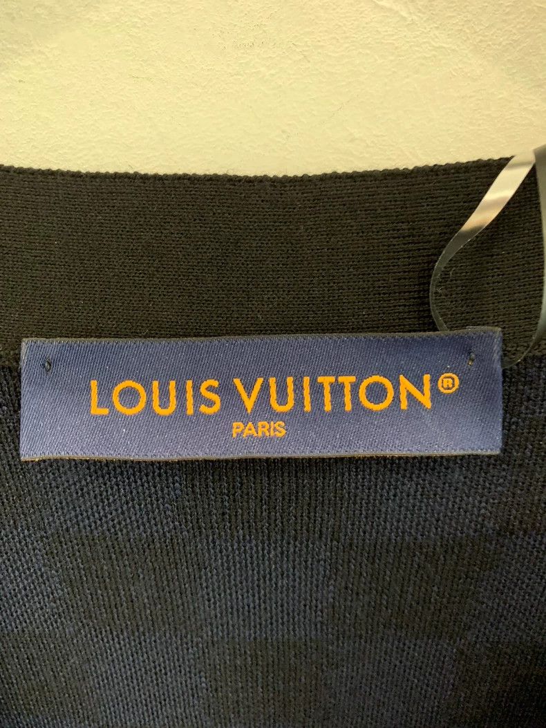 Louis Vuitton Louis Vuitton Blue Checkerboard Wool Cardigan Size US XXL / EU 58 / 5 - 4 Thumbnail