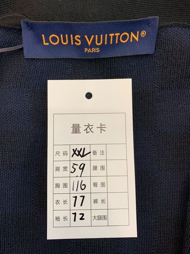 Louis Vuitton Louis Vuitton Blue Checkerboard Wool Cardigan Size US XXL / EU 58 / 5 - 8 Thumbnail