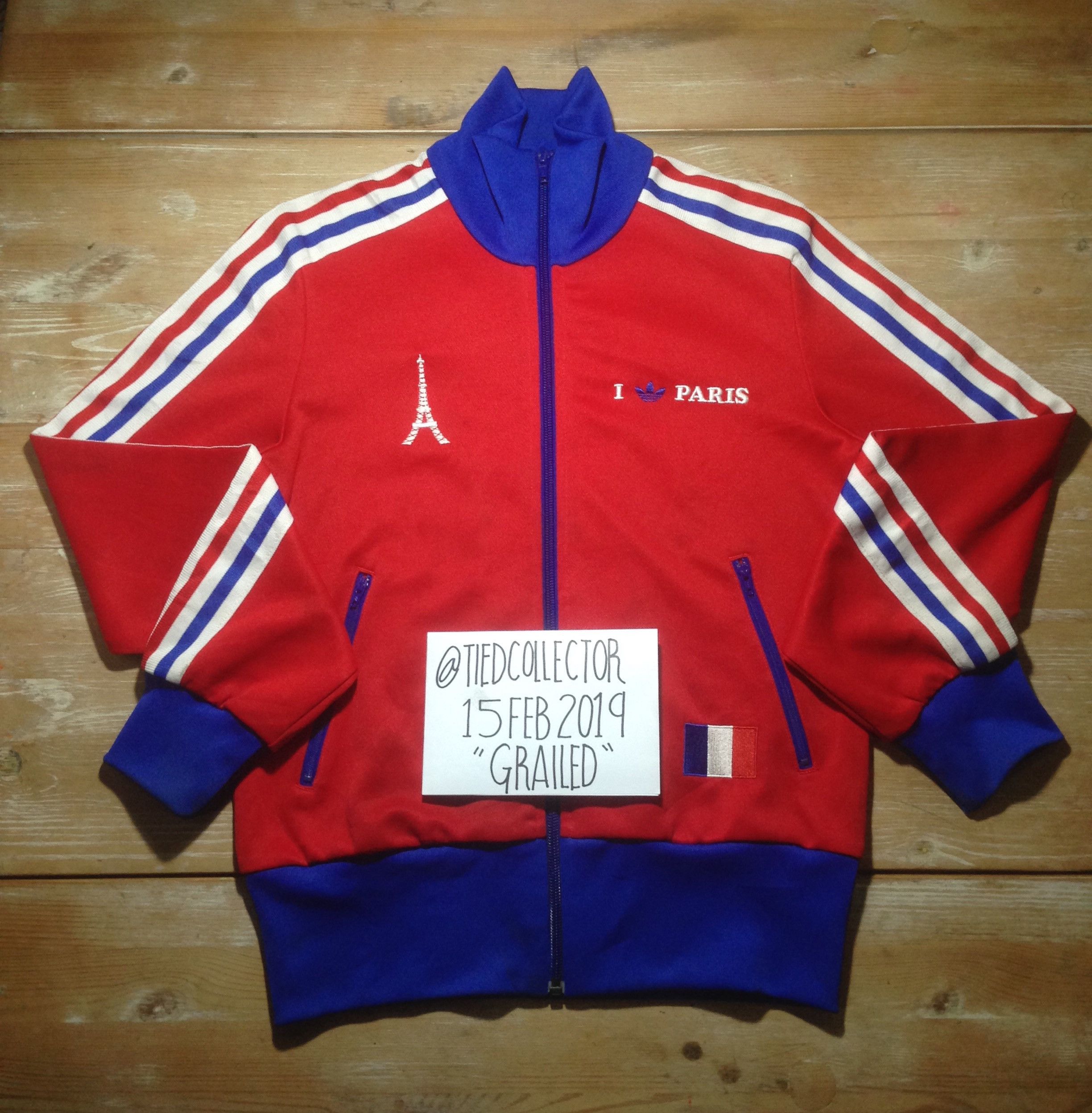 Adidas ADIDAS VINTAGE TRACK TOP I LOVE PARIS WOMEN Grailed