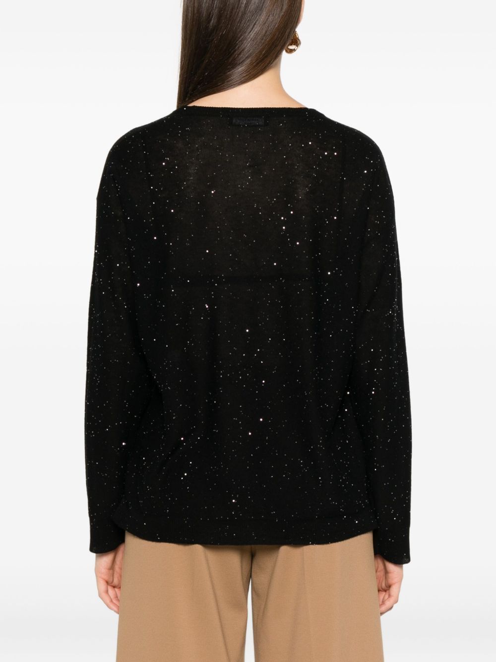 Fabiana Filippi WOOL V-NECKED SWEATER Size M / US 6-8 / IT 42-44 - 4 Thumbnail