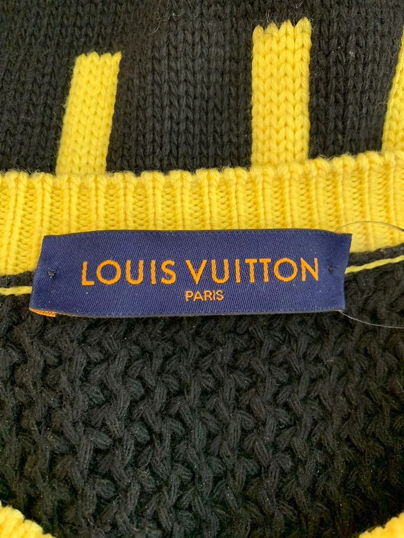 Louis Vuitton Louis Vuitton Yellow Logo V - Neck Sweater Size US L / EU 52-54 / 3 - 4 Thumbnail
