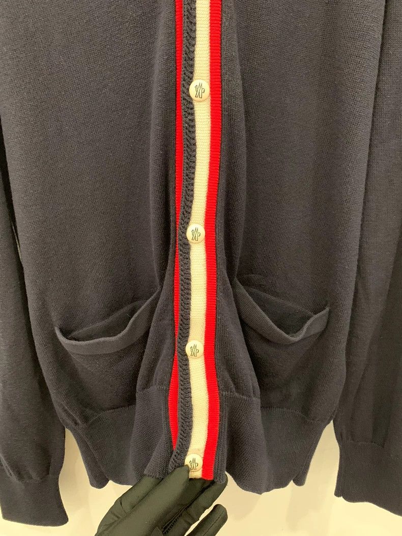 Moncler Moncler men's dark blue stripe cardigan Size US L / EU 52-54 / 3 - 3 Thumbnail