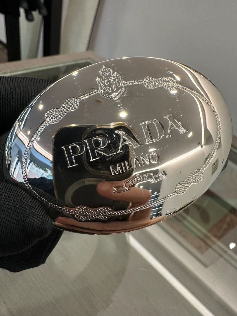 Prada Prada Silver Logo Black Men's Belt Size ONE SIZE - 4 Thumbnail