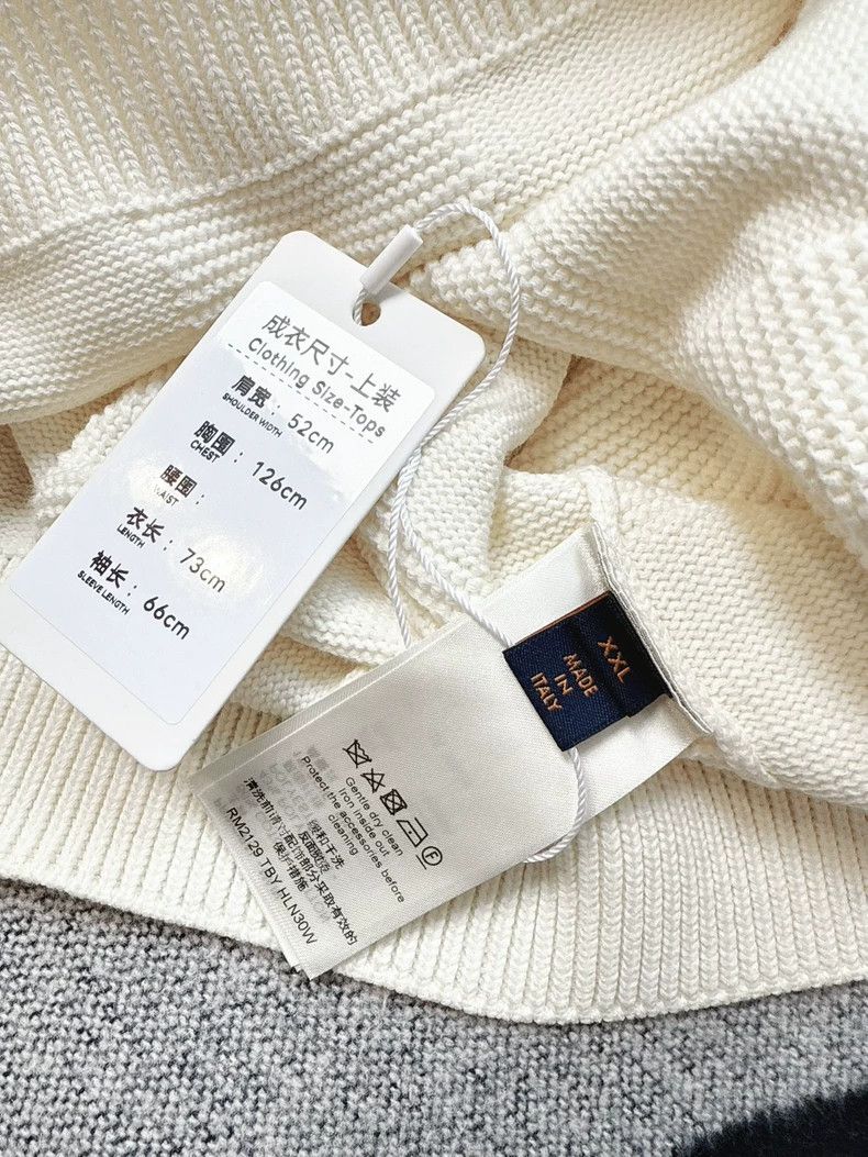 Louis Vuitton Louis Vuitton White Checkered Knit Sweater Size US XXL / EU 58 / 5 - 6 Thumbnail