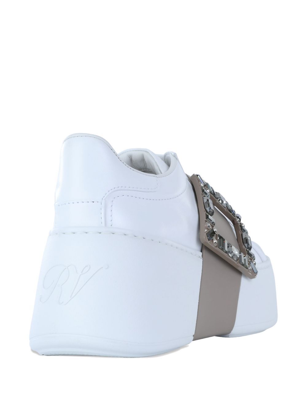 Roger Vivier VIV SKATE HIGH STRASS LEATHER SNEAKERS Size US 10 / IT 40 - 5 Thumbnail