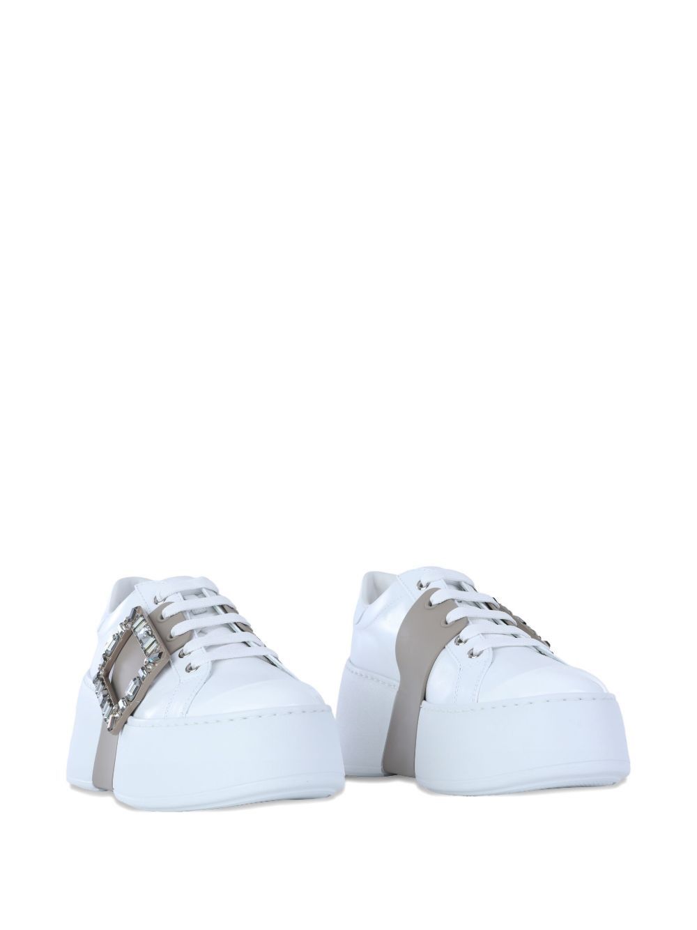 Roger Vivier VIV SKATE HIGH STRASS LEATHER SNEAKERS Size US 10 / IT 40 - 2 Thumbnail