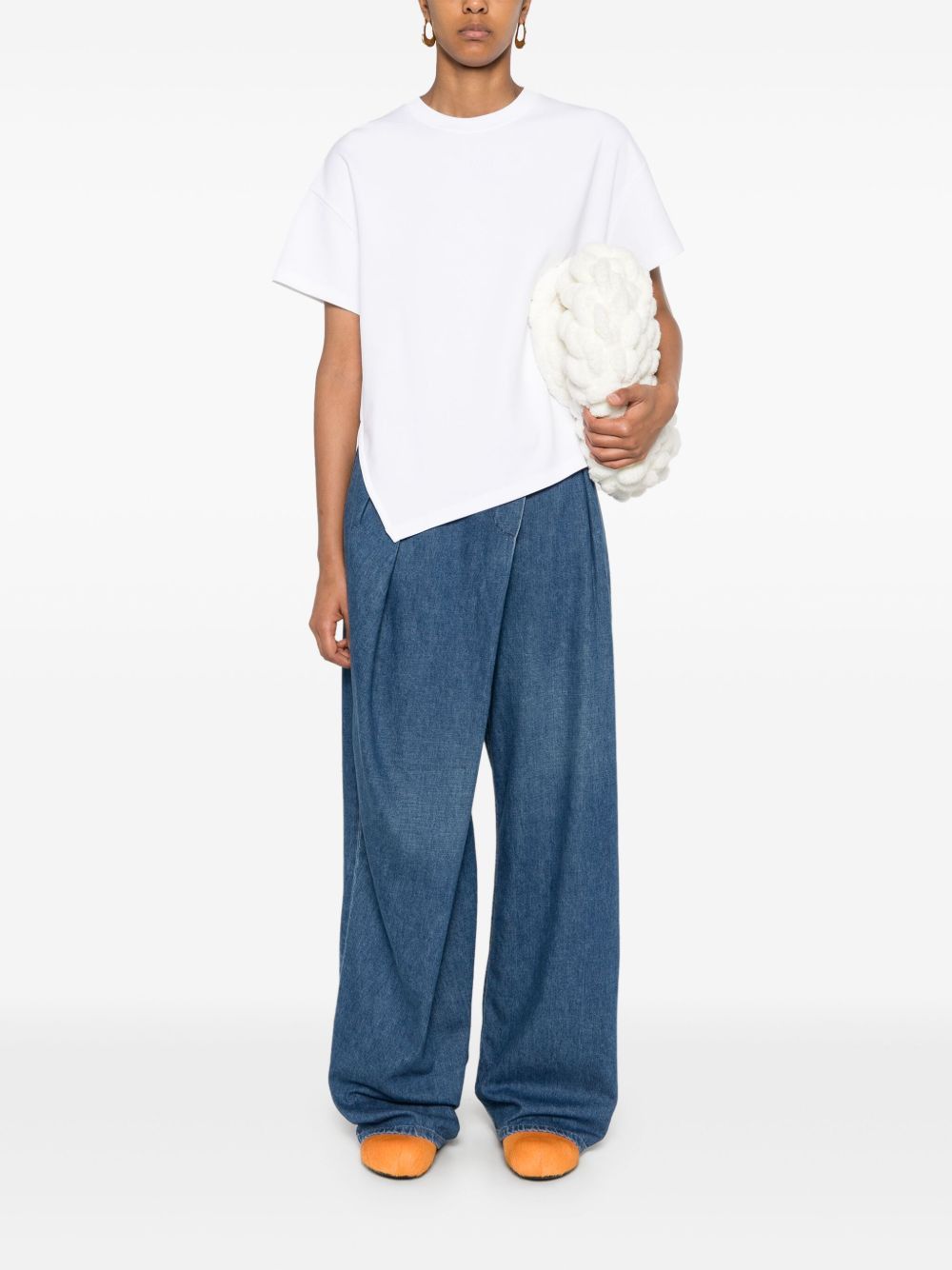 Loewe ASYMMETRIC COTTON T-SHIRT Size M / US 6-8 / IT 42-44 - 4 Thumbnail