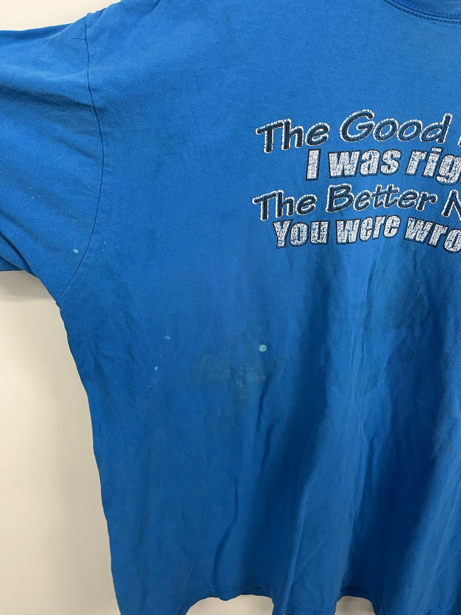 Hanes × Vintage Vintage 90's "The Good News: I Was Right, The Better News, You Were Wrong!" Joke Funny Pullover T-Shirt Size XXL Size US XXL / EU 58 / 5 - 2 Thumbnail
