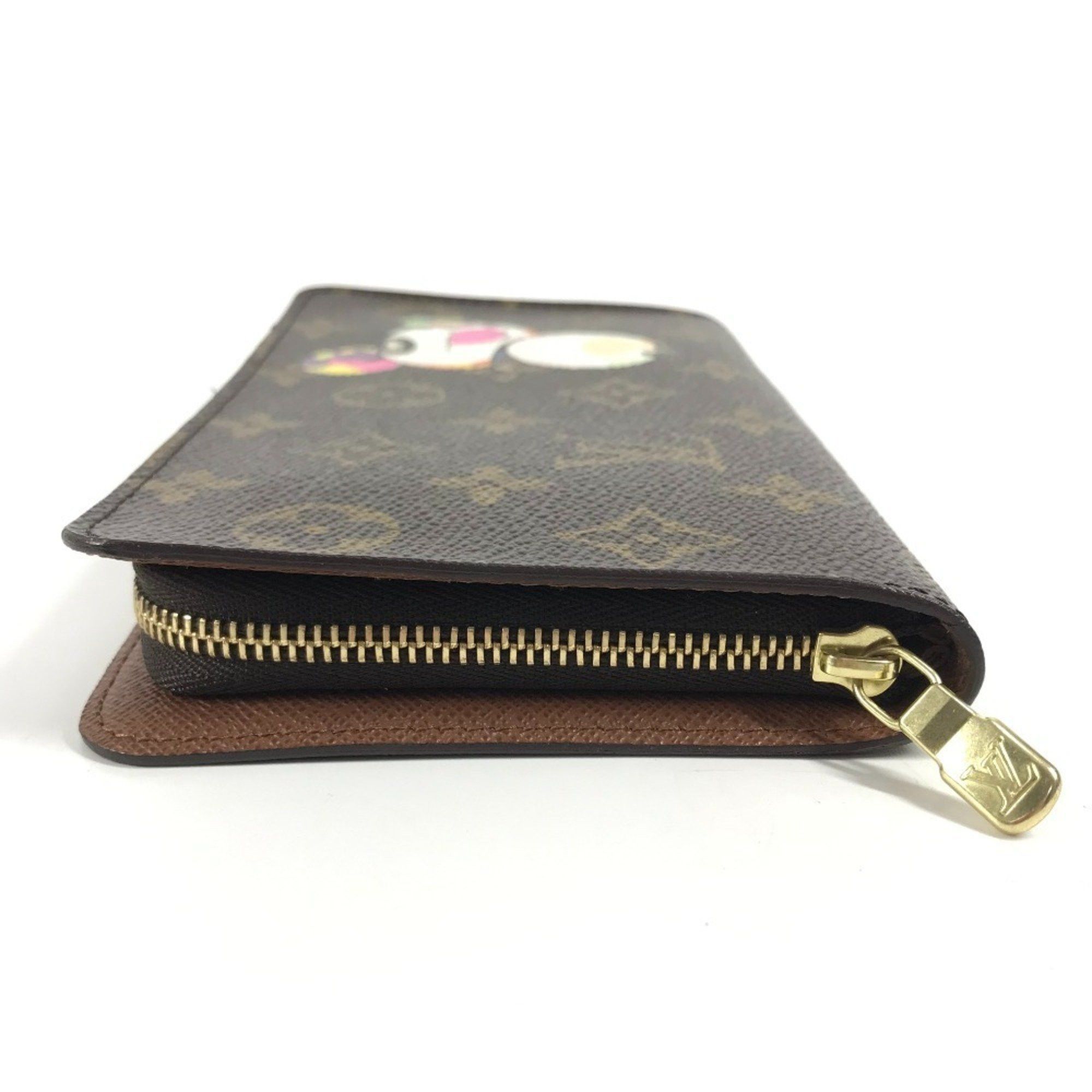 Louis Vuitton LOUIS VUITTON M61729 Monogram Panda Takashi Murakami Portemone Zip Long Wallet Round Zipper Canvas Women's Brown Like New Size ONE SIZE - 3 Thumbnail