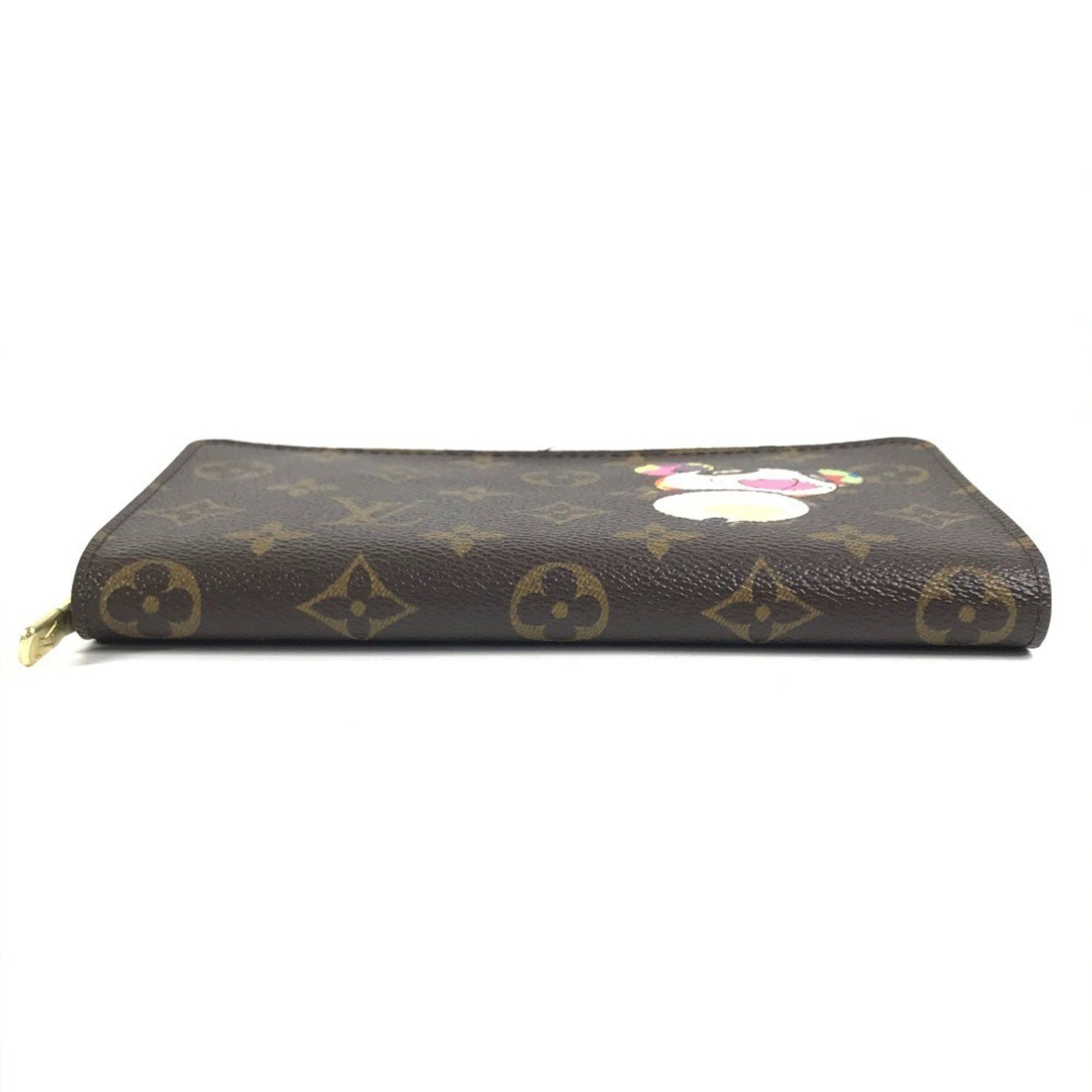 Louis Vuitton LOUIS VUITTON M61729 Monogram Panda Takashi Murakami Portemone Zip Long Wallet Round Zipper Canvas Women's Brown Like New Size ONE SIZE - 6 Thumbnail