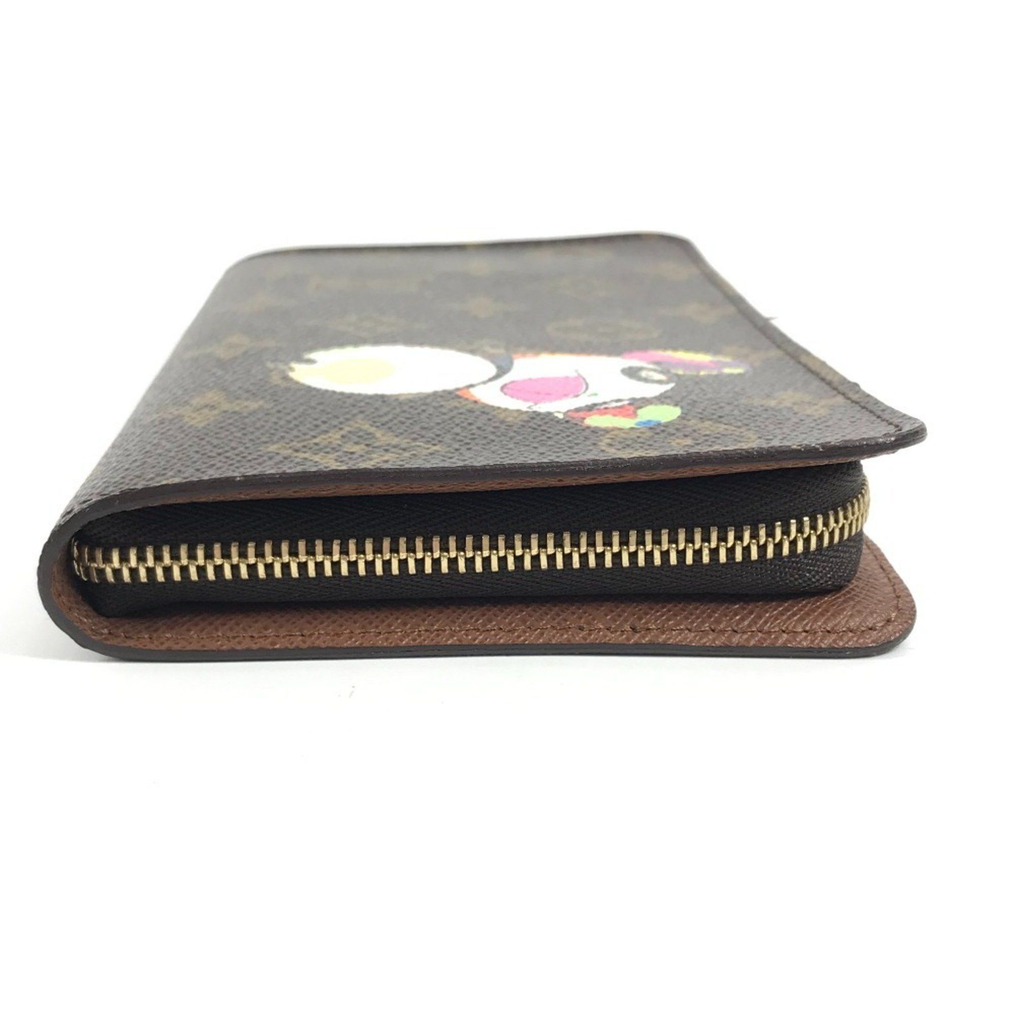 Louis Vuitton LOUIS VUITTON M61729 Monogram Panda Takashi Murakami Portemone Zip Long Wallet Round Zipper Canvas Women's Brown Like New Size ONE SIZE - 4 Thumbnail