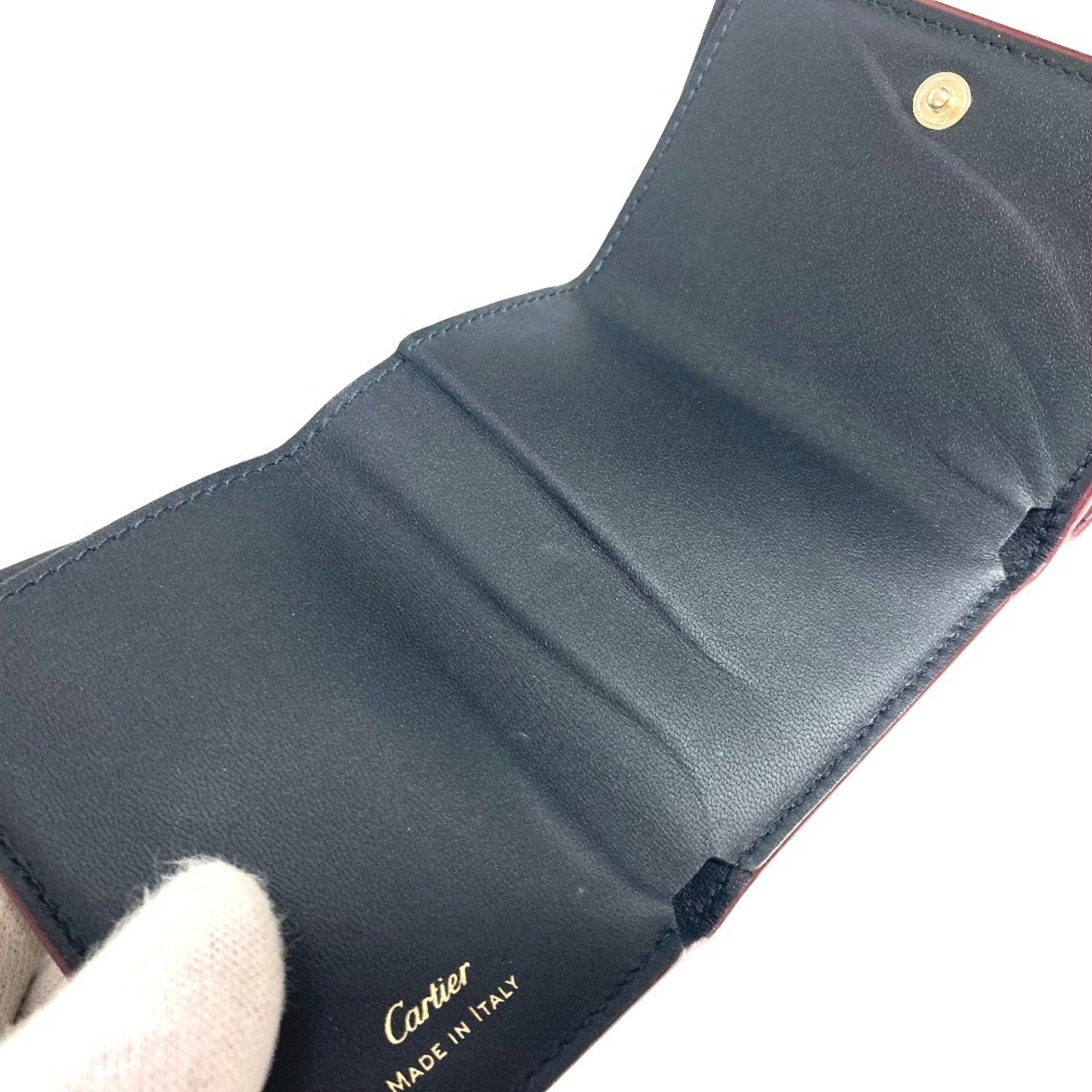 Cartier CARTIER Garland de Cartier wallet, compact tri-fold leather, women's, wine red Size ONE SIZE - 12 Thumbnail