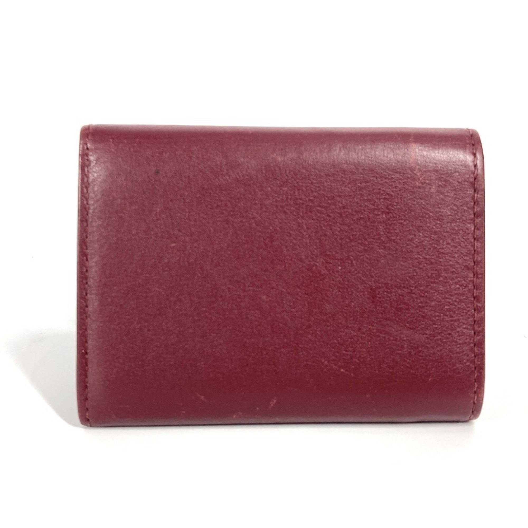 Cartier CARTIER Garland de Cartier wallet, compact tri-fold leather, women's, wine red Size ONE SIZE - 2 Thumbnail