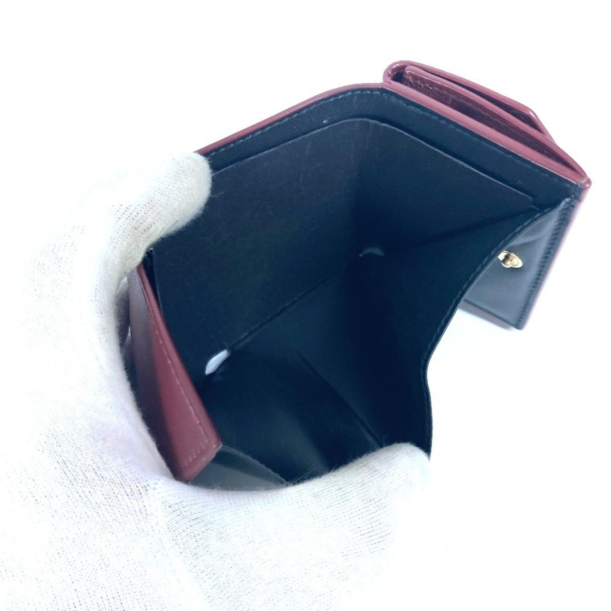 Cartier CARTIER Garland de Cartier wallet, compact tri-fold leather, women's, wine red Size ONE SIZE - 11 Thumbnail