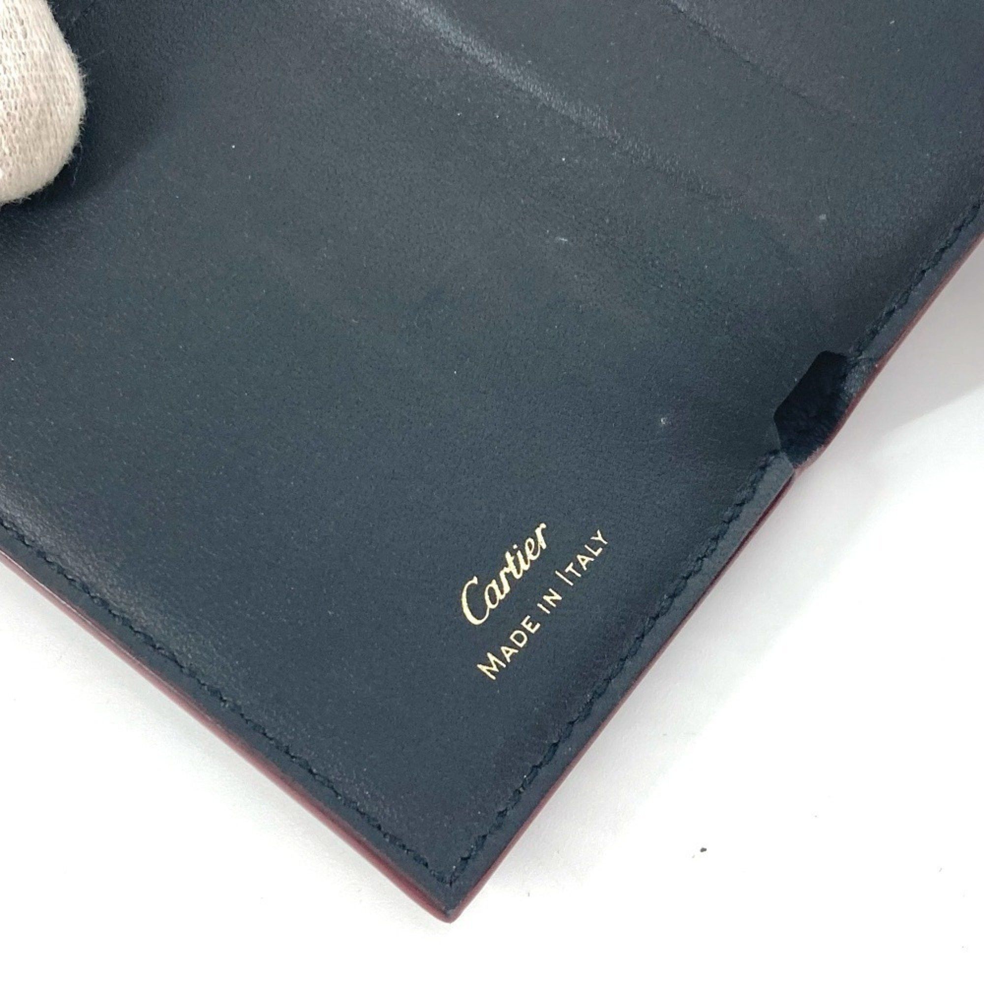 Cartier CARTIER Garland de Cartier wallet, compact tri-fold leather, women's, wine red Size ONE SIZE - 9 Thumbnail