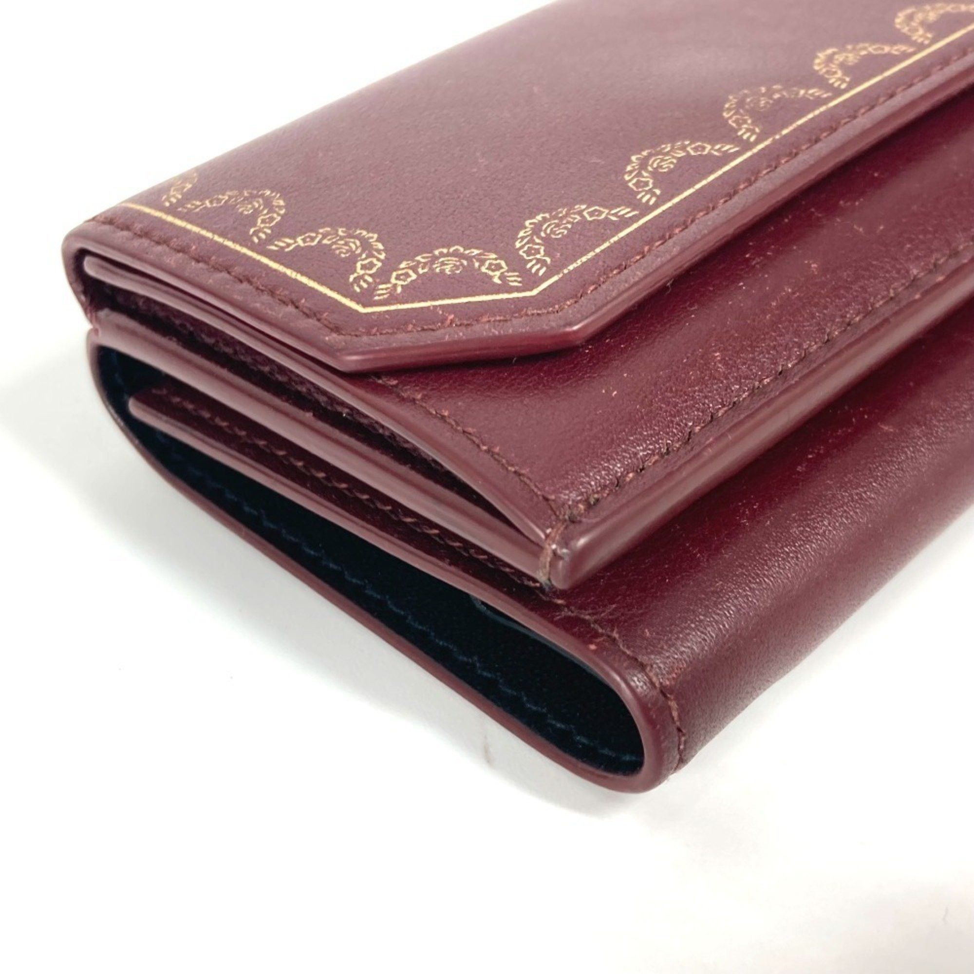 Cartier CARTIER Garland de Cartier wallet, compact tri-fold leather, women's, wine red Size ONE SIZE - 5 Thumbnail