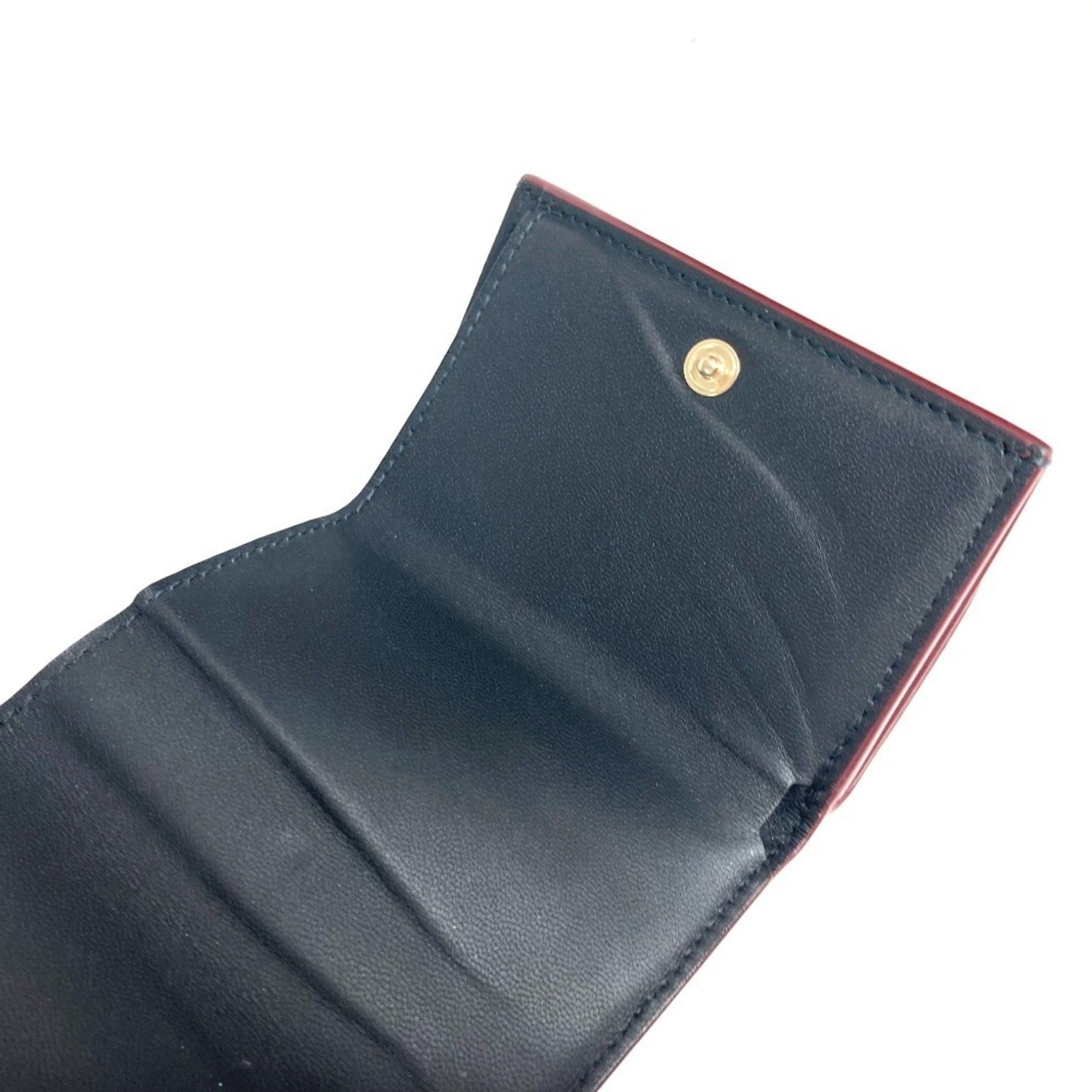 Cartier CARTIER Garland de Cartier wallet, compact tri-fold leather, women's, wine red Size ONE SIZE - 13 Thumbnail