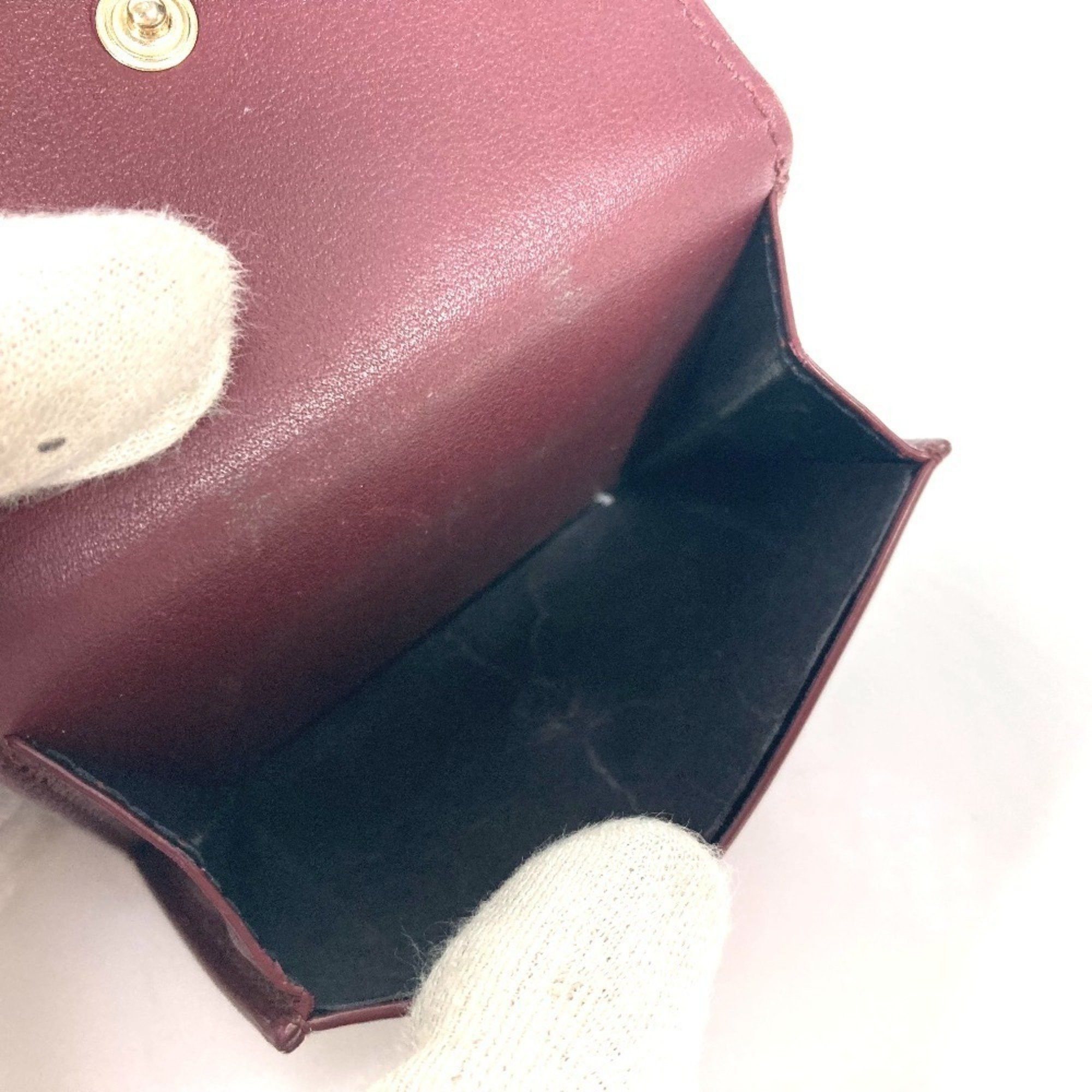 Cartier CARTIER Garland de Cartier wallet, compact tri-fold leather, women's, wine red Size ONE SIZE - 7 Thumbnail