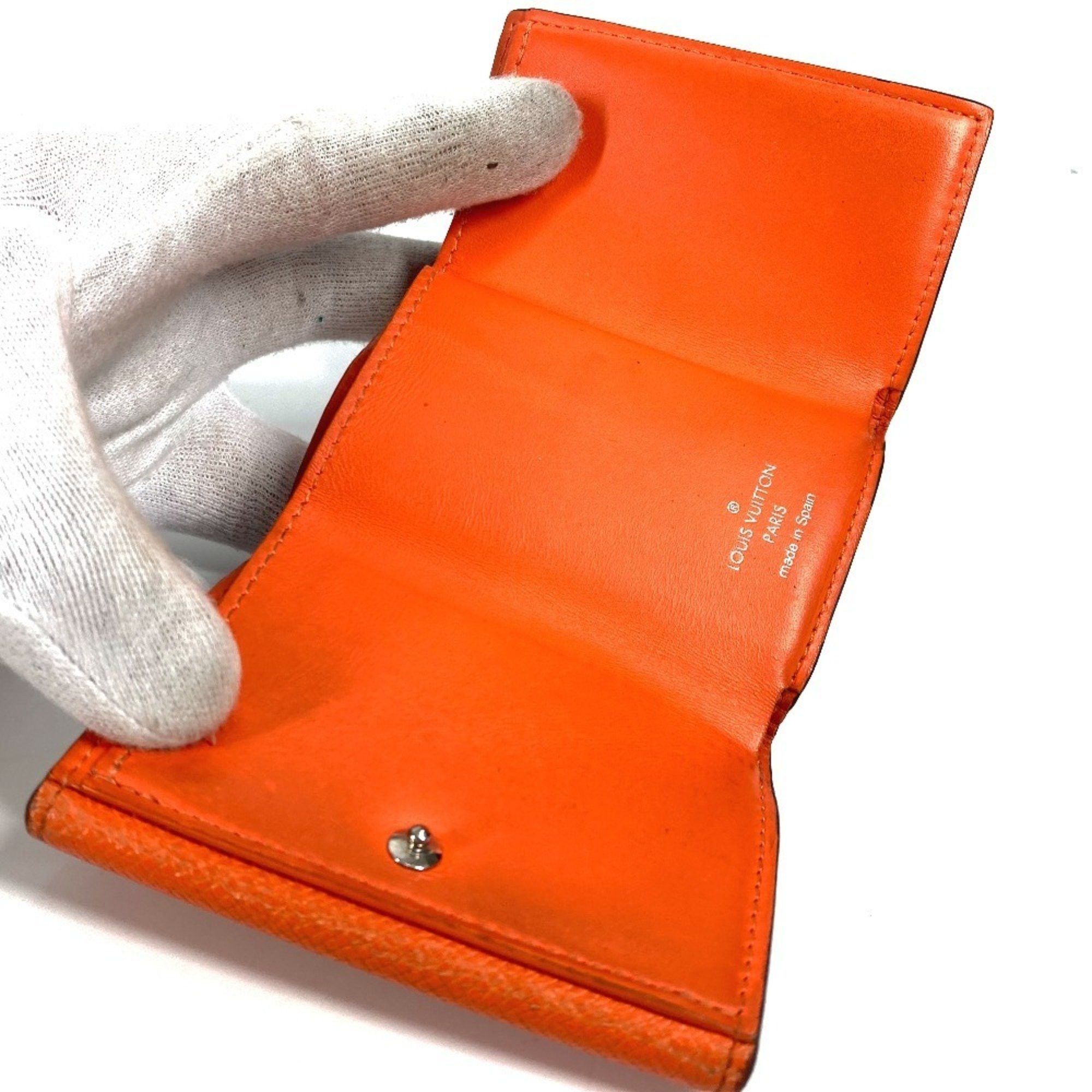 Louis Vuitton LOUIS VUITTON M69245 Taiga Rama Discovery Compact Wallet Tri-fold Leather Monogram Canvas Men's Women's Volcano Orange Size ONE SIZE - 10 Thumbnail