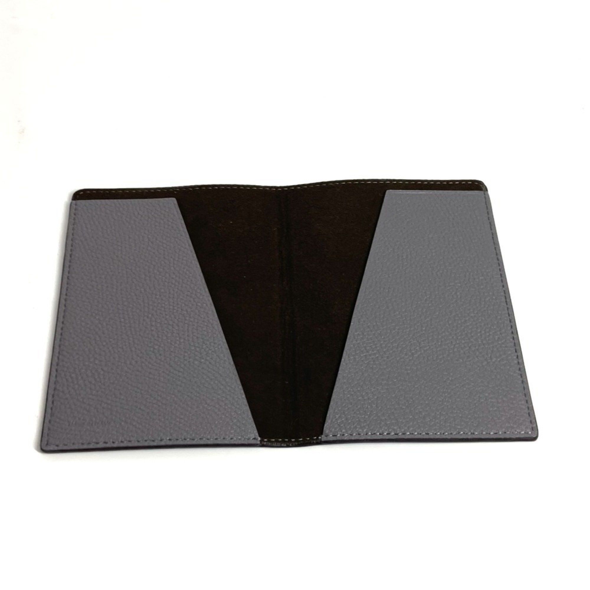 Fendi FENDI Logo Cover Stationery Passport Case Leather Men's Women's Grey Size ONE SIZE - 10 Thumbnail