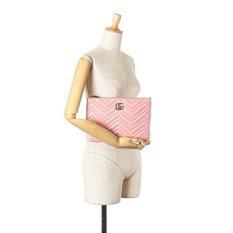 Gucci Gucci Gucci GG Marmont Leather Clutch Bag Leather Clutch Bag 525541 Size ONE SIZE - 14 Thumbnail