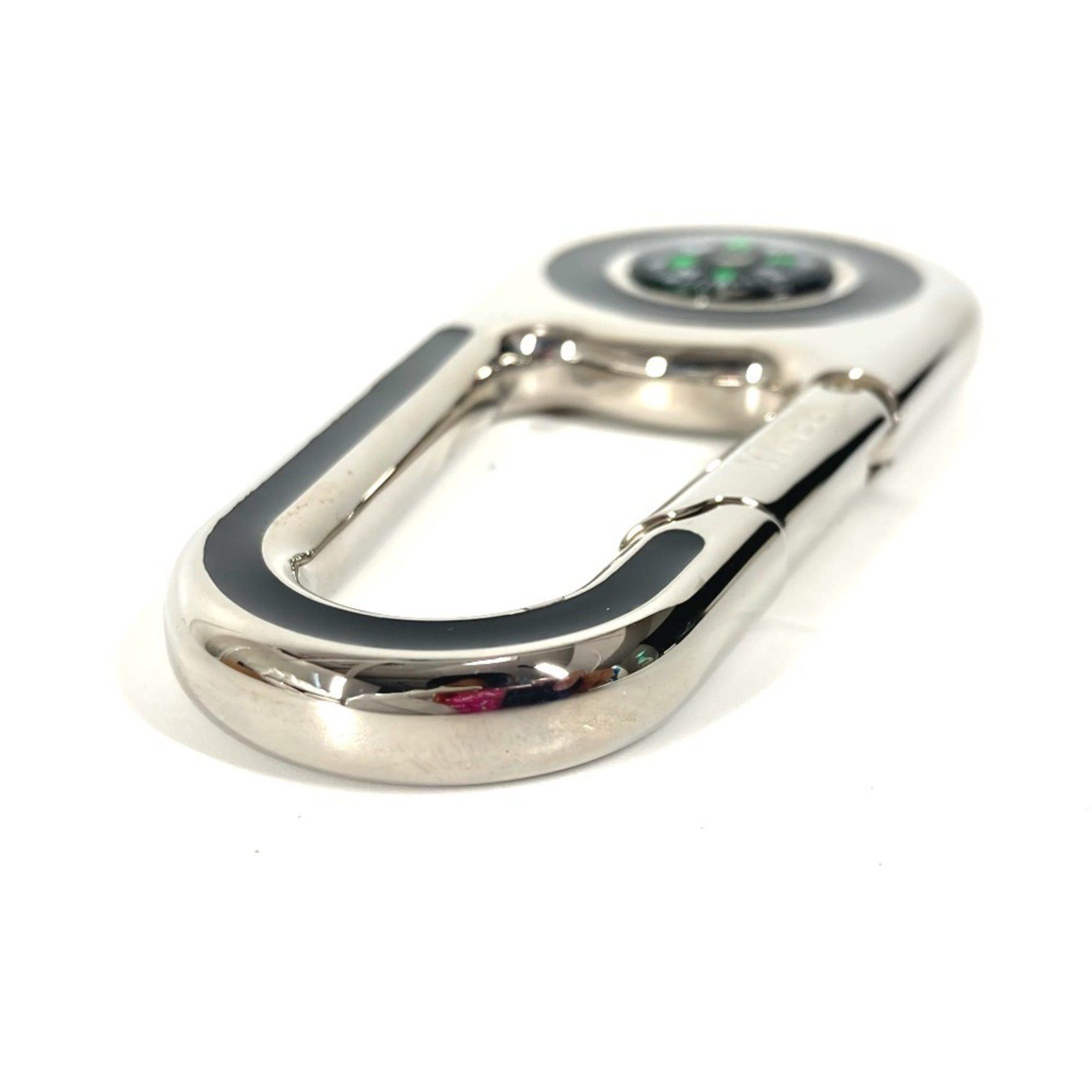 Fendi FENDI Logo Carabiner with Compass Bag Charm Keychain Metal Men's Women's Silver Size ONE SIZE - 3 Thumbnail