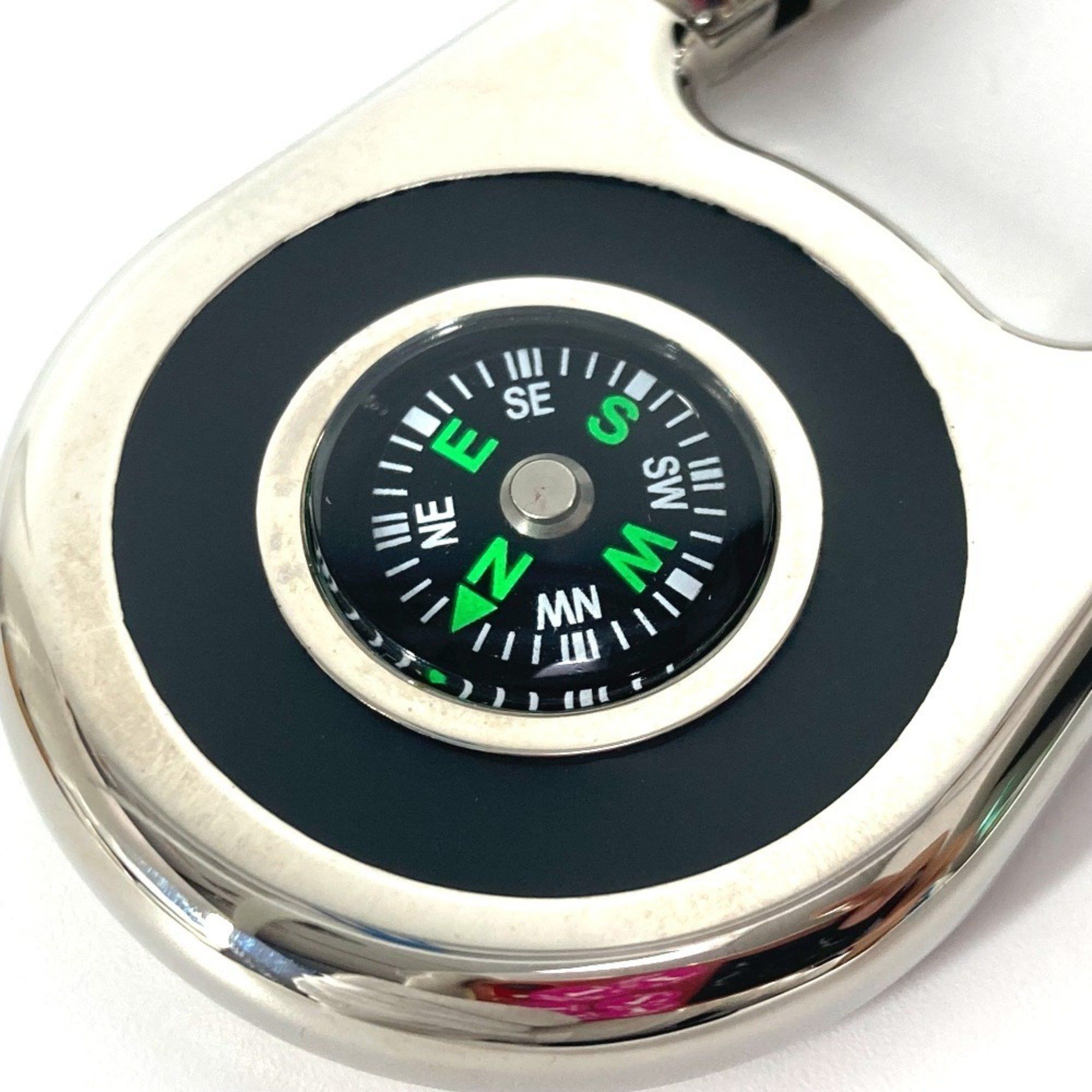 Fendi FENDI Logo Carabiner with Compass Bag Charm Keychain Metal Men's Women's Silver Size ONE SIZE - 5 Thumbnail