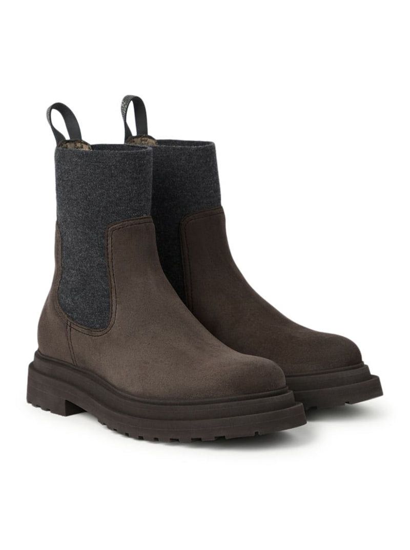 Brunello Cucinelli SUEDE BOOT WITH MESH INSERT Size US 10 / IT 40 - 3 Thumbnail