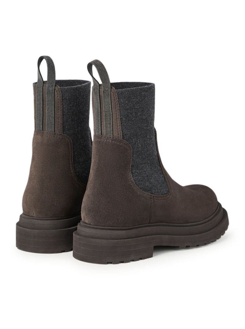 Brunello Cucinelli SUEDE BOOT WITH MESH INSERT Size US 10 / IT 40 - 4 Thumbnail