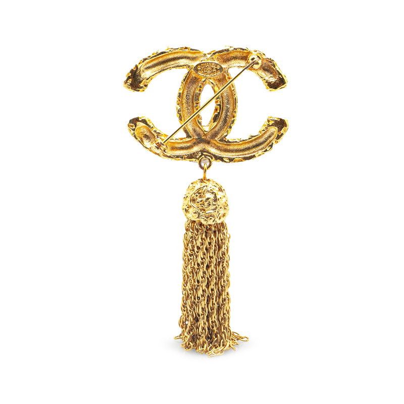 Chanel Chanel Chanel Coco Mark Lava Tassel Brooch Metal Brooch Size ONE SIZE - 2 Thumbnail