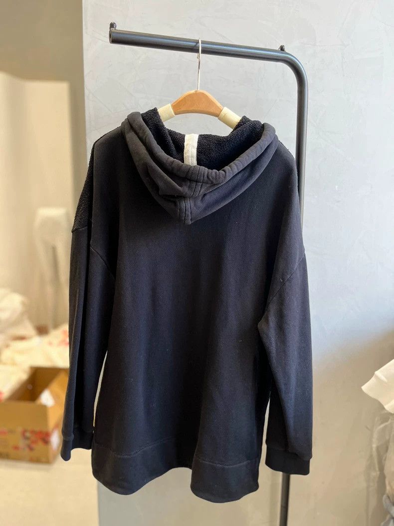loewe black hoodie with logo embroidery