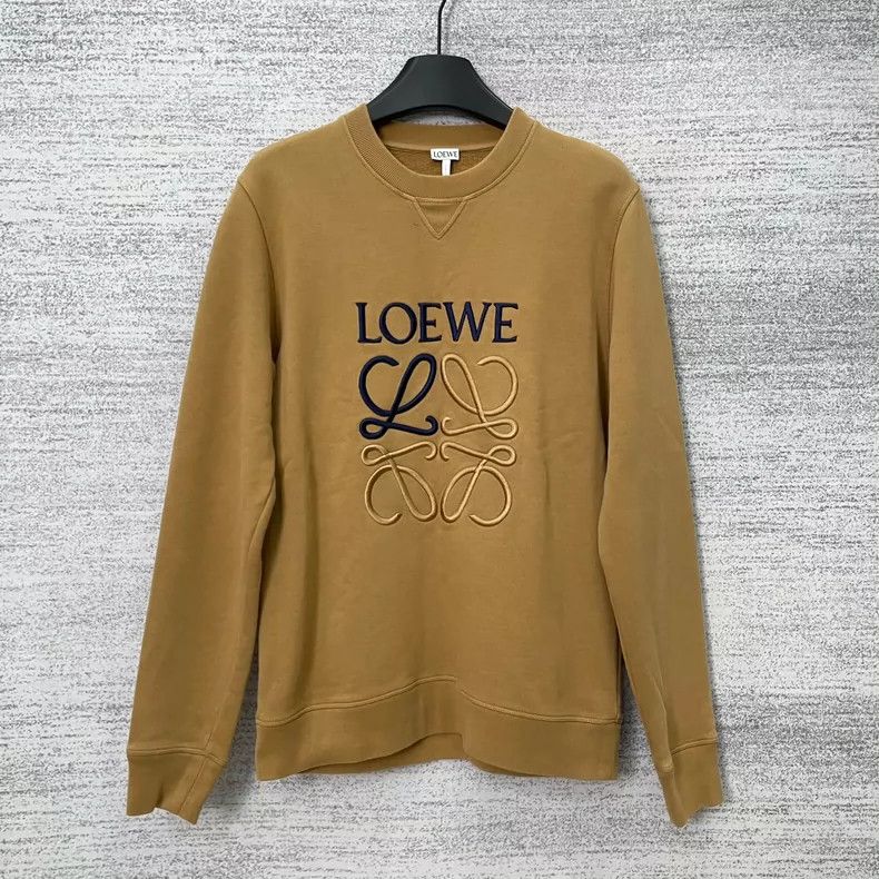 Loewe loewe logo embroidered khaki sweatshirt Size US S / EU 44-46 / 1 - 4 Thumbnail