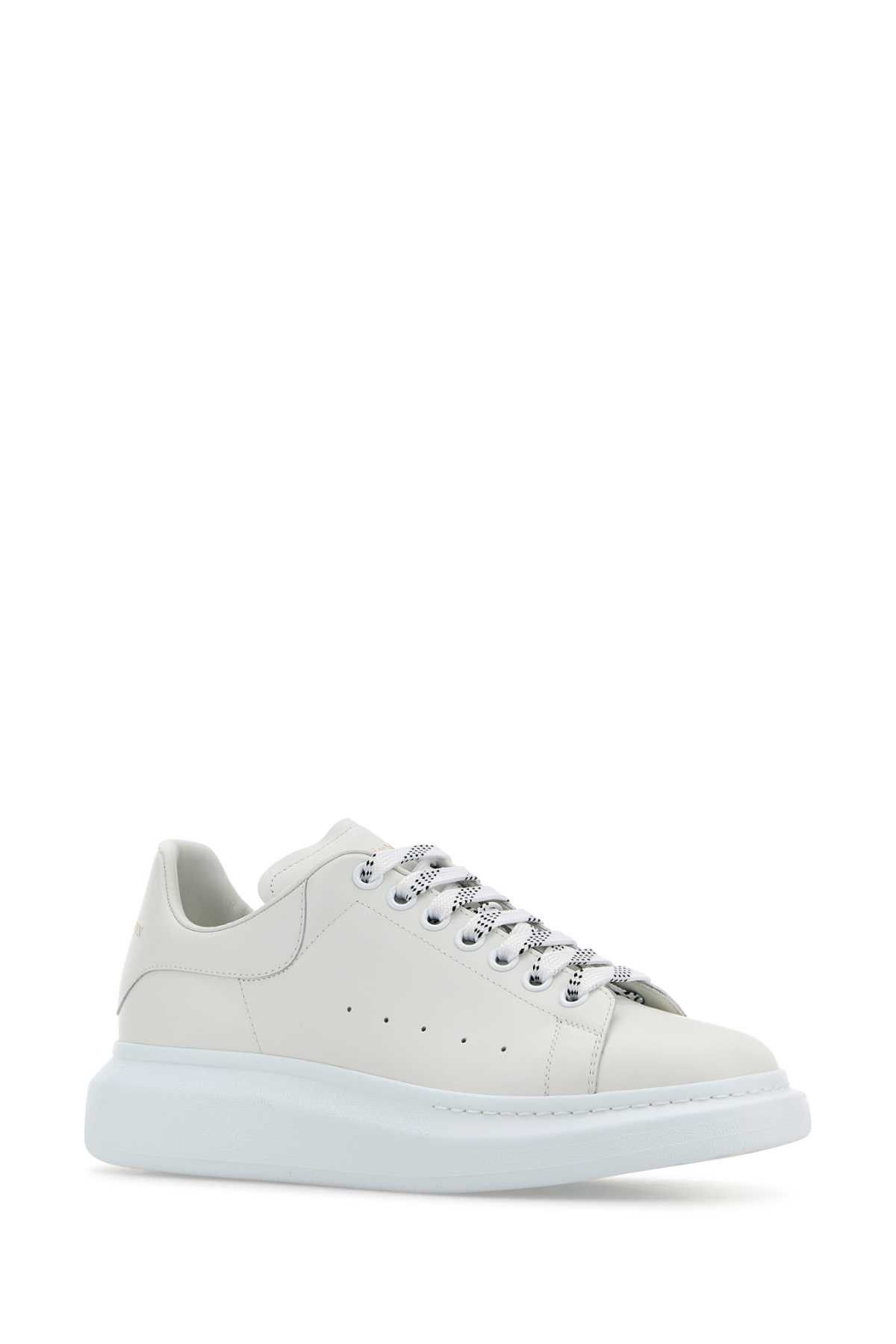 Alexander McQueen Chalk Leather Sneakers With Chalk Leather Heel Size US 11 / EU 44 - 2 Thumbnail