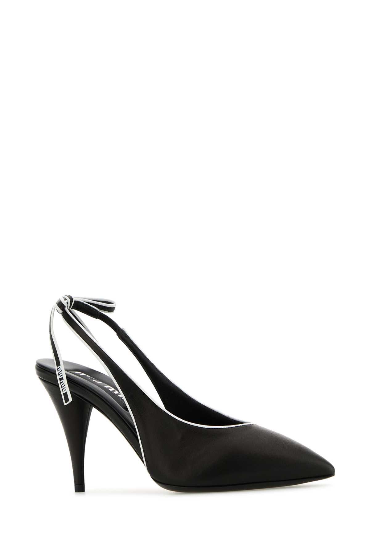 Miu Miu Black Leather Pumps Size US 8 / IT 38 - 2 Thumbnail