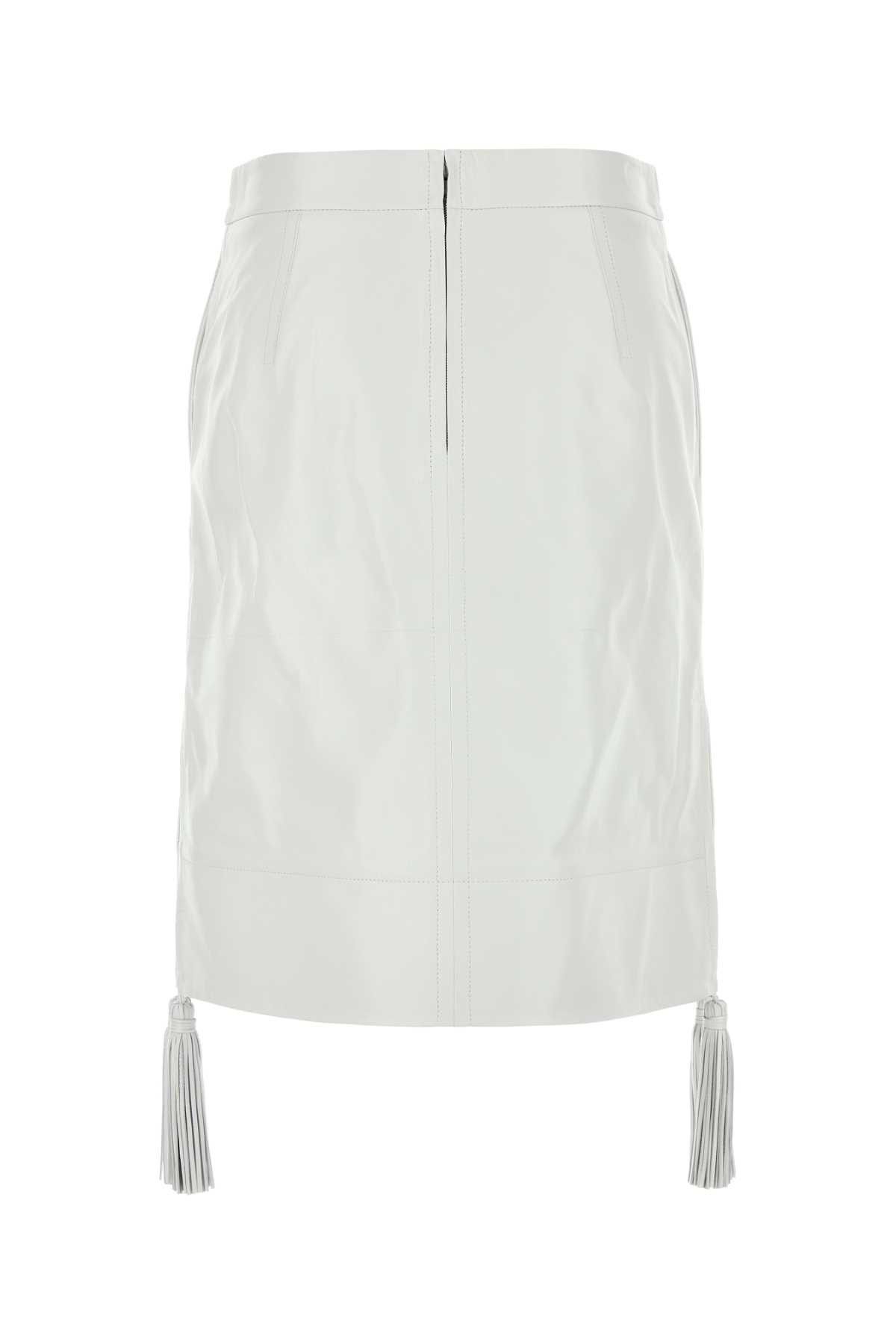 Bottega Veneta White Leather Skirt Size 28" / US 6 / IT 42 - 2 Thumbnail
