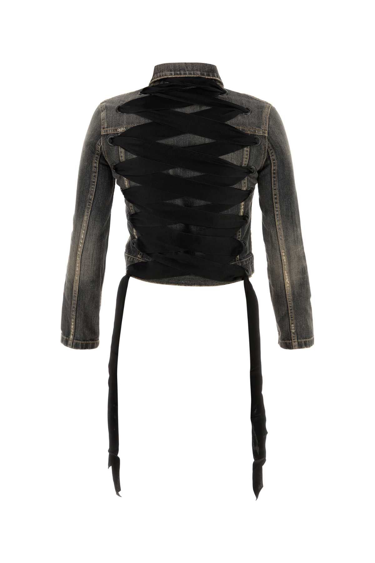 Balenciaga Black Denim Jacket Size S / US 4 / IT 40 - 2 Thumbnail