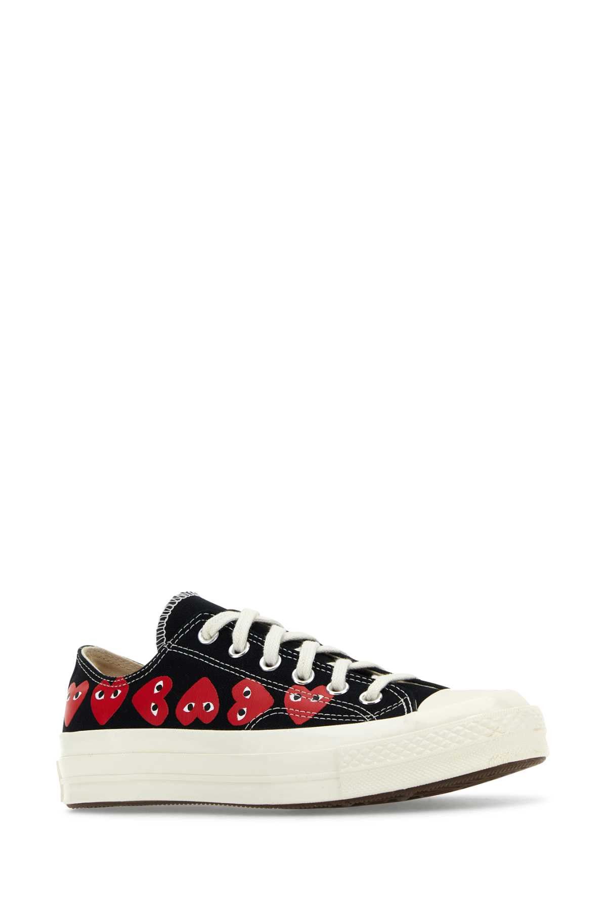 Comme des Garcons PLAY Black Canvas Comme Des Garã§Ons X Converse Sneakers Size US 5 / EU 37 - 2 Thumbnail