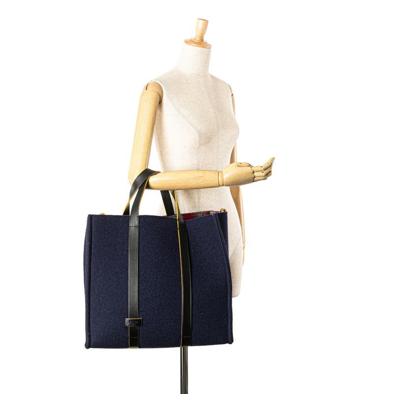 Fendi Fendi Fendi 7VA390 Wool Leather Tote Bag Leather Tote Bag 7VA390 DUTY FREE for USA Size ONE SIZE - 10 Thumbnail