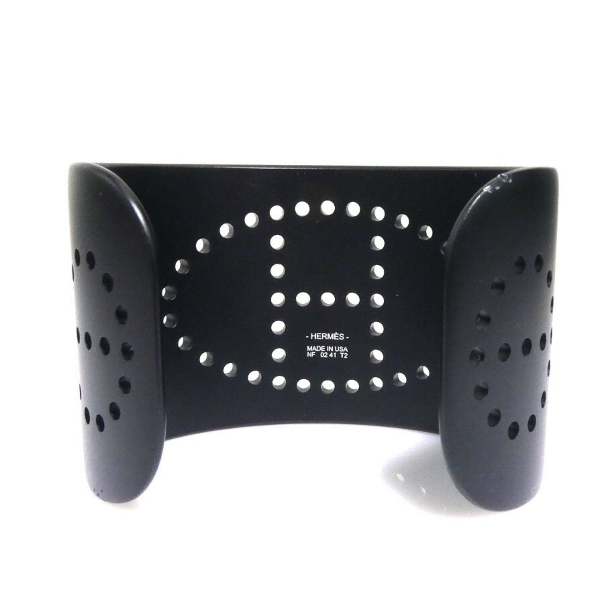 Hermes Hermes Bangle Bracelet H Aluminum Black Women's e60606g Size ONE SIZE - 3 Thumbnail