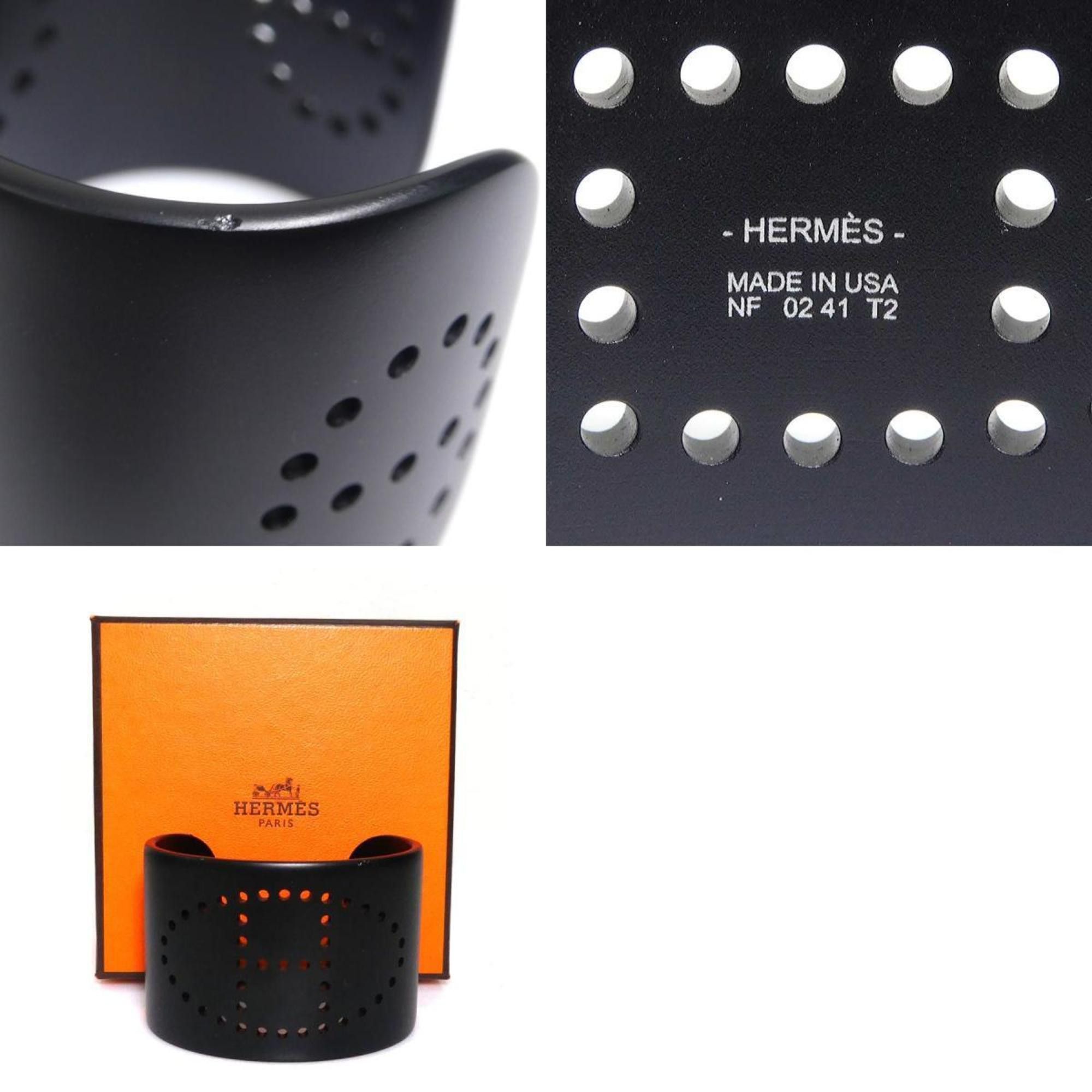 Hermes Hermes Bangle Bracelet H Aluminum Black Women's e60606g Size ONE SIZE - 5 Thumbnail