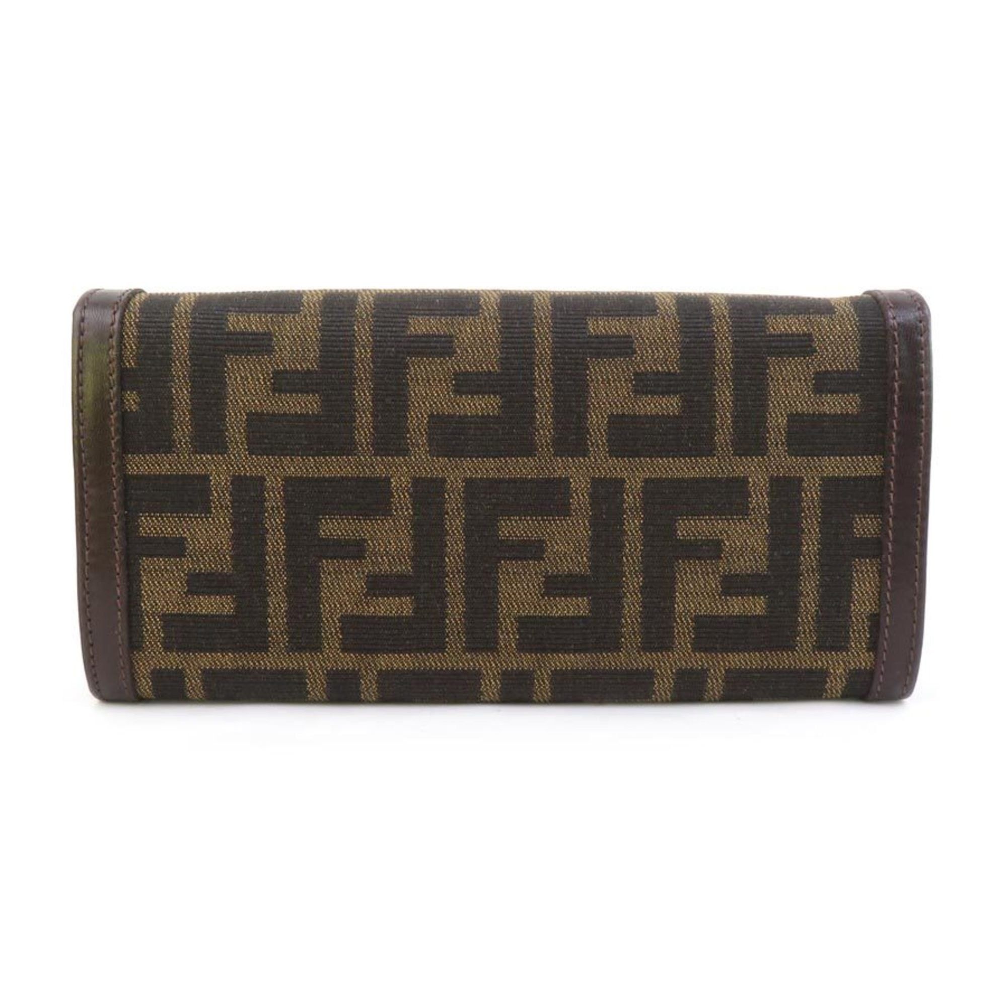Fendi FENDI Bi-fold Wallet Zucca Canvas Leather Brown Women's e60599g Size ONE SIZE - 2 Thumbnail