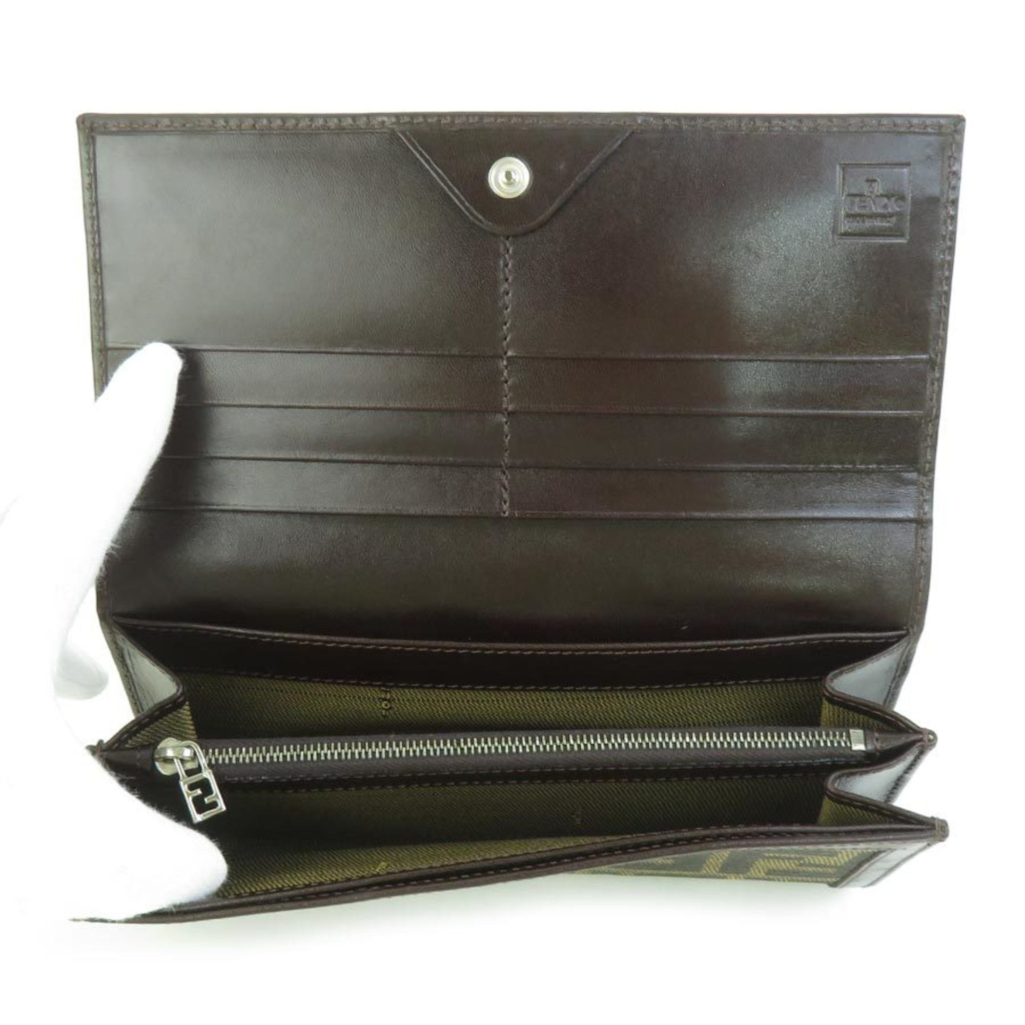 Fendi FENDI Bi-fold Wallet Zucca Canvas Leather Brown Women's e60599g Size ONE SIZE - 3 Thumbnail