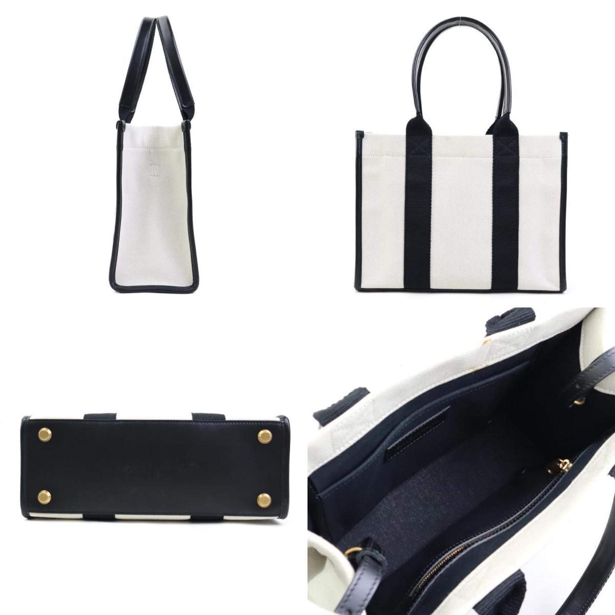 Balenciaga BALENCIAGA Handbag Shoulder Bag Canvas Leather Ivory x Black Women's 671402 h31293a Size ONE SIZE - 2 Thumbnail
