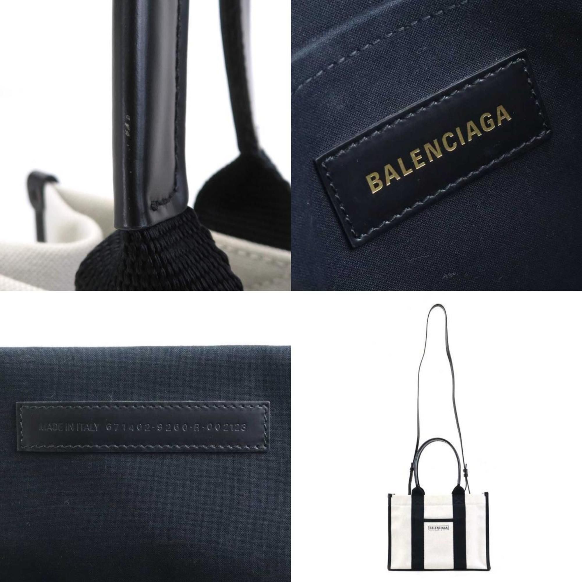 Balenciaga BALENCIAGA Handbag Shoulder Bag Canvas Leather Ivory x Black Women's 671402 h31293a Size ONE SIZE - 5 Thumbnail